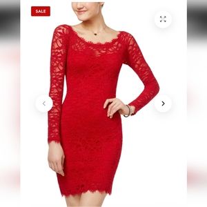 Jump Apparel Size XL Red Lined Lace Dress
